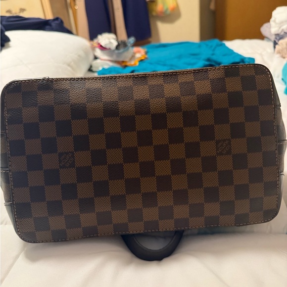 Louis Vuitton Damier Ebene Tote with Red Interior and Gold Hardware - Picture 5 of 15